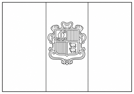 Andorra flag coloring page outline