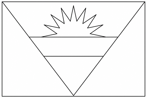 Antigua And Barbuda flag coloring page outline