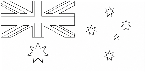 Australia flag coloring page outline