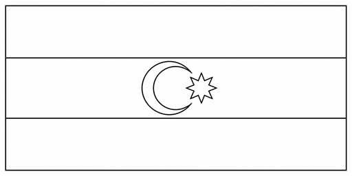 Azerbaijan flag coloring page outline