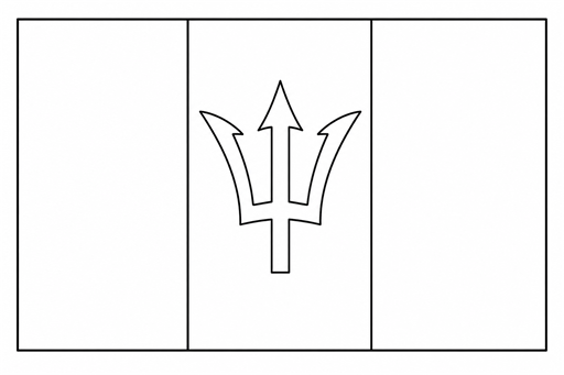 Barbados flag coloring page outline