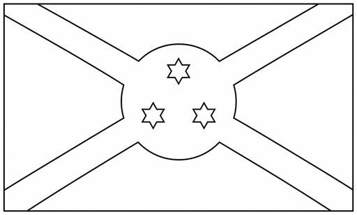 Burundi flag coloring page outline
