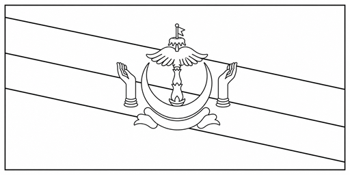 Brunei flag coloring page outline