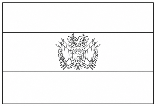 Bolivia flag coloring page outline