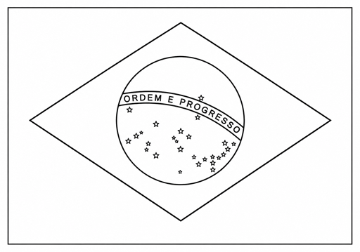 Brazil flag coloring page