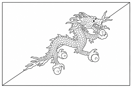 Bhutan flag coloring page outline
