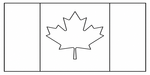 Canada flag coloring page outline