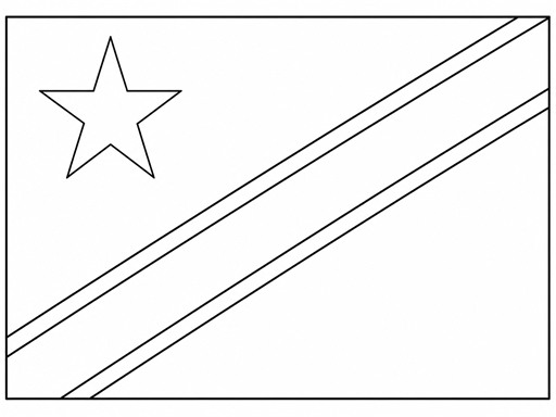 Dr Congo flag coloring page outline