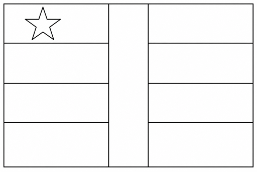 Central African Republic flag coloring page outline