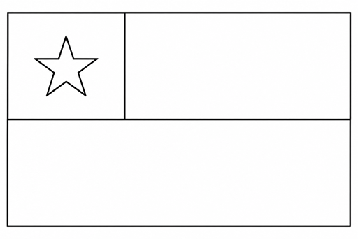 Chile flag coloring page outline