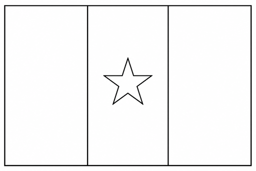 Cameroon flag coloring page outline