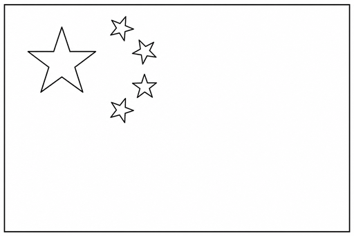 China flag coloring page outline