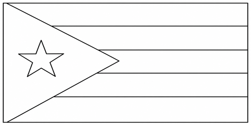 Cuba flag coloring page outline