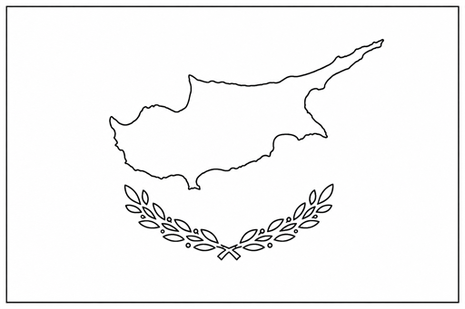 Cyprus flag coloring page outline