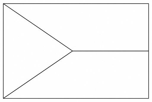 Czechia flag coloring page outline