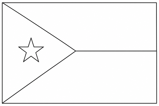 Djibouti flag coloring page outline