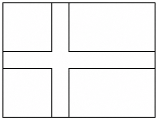 Denmark flag coloring page outline