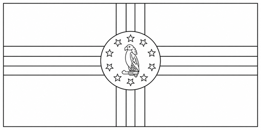 Dominica flag coloring page outline