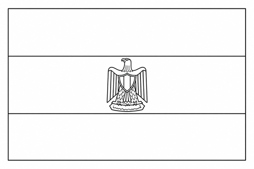 Egypt flag coloring page outline