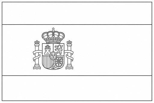 Spain flag coloring page outline