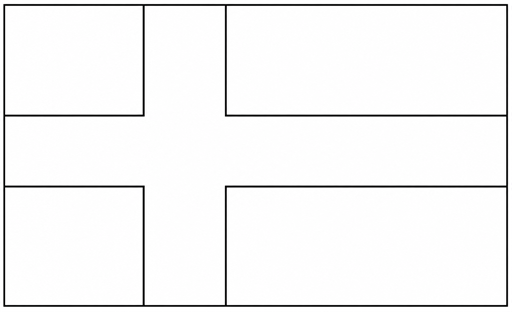 Finland flag coloring page outline