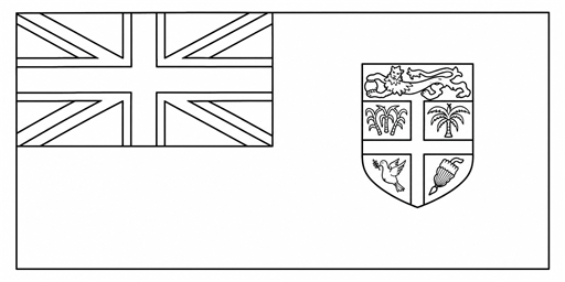 Fiji flag coloring page outline