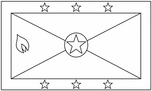 Grenada flag coloring page outline
