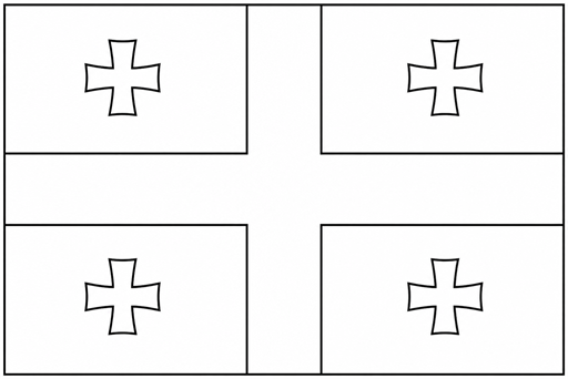 Georgia flag coloring page outline