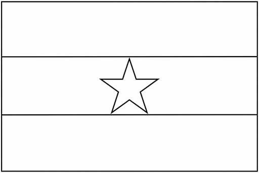 Ghana flag coloring page outline