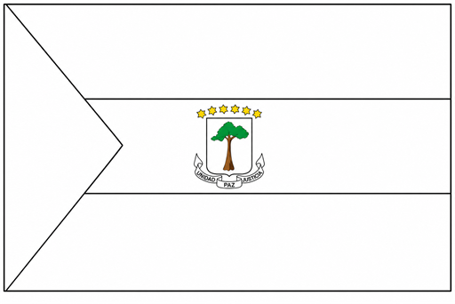 Equatorial Guinea flag coloring page outline