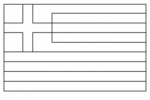 Greece flag coloring page outline