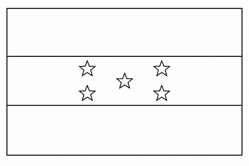Honduras flag coloring page outline
