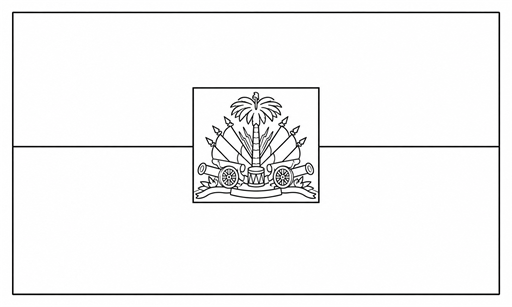 Haiti flag coloring page outline