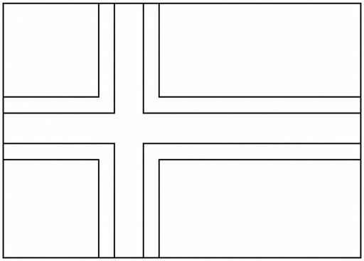 Iceland flag coloring page outline