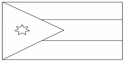 Jordan flag coloring page outline