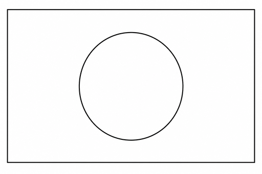 Japan flag coloring page outline