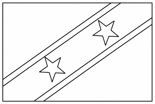 Saint Kitts And Nevis flag coloring page outline