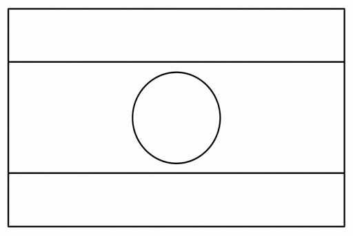 Laos flag coloring page outline