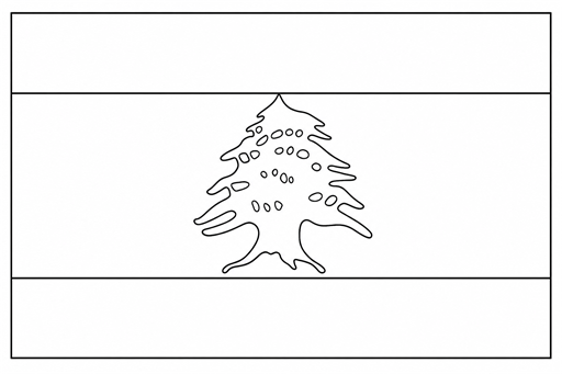 Lebanon flag coloring page outline