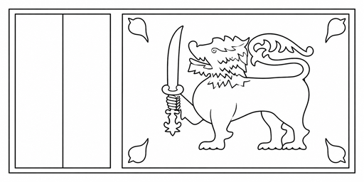 Sri Lanka flag coloring page outline