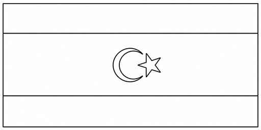 Libya flag coloring page outline