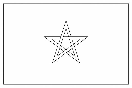 Morocco flag coloring page outline
