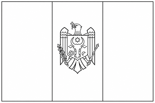 Moldova flag coloring page outline