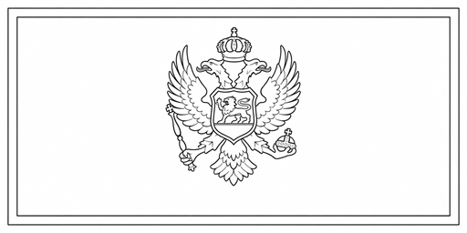 Montenegro flag coloring page outline