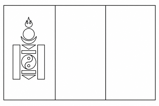Mongolia flag coloring page outline