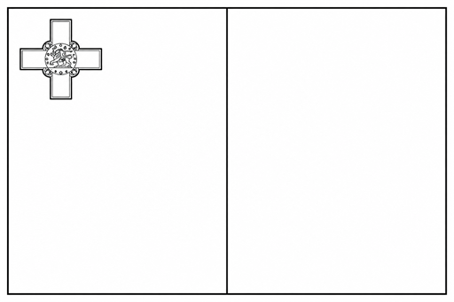 Malta flag coloring page outline