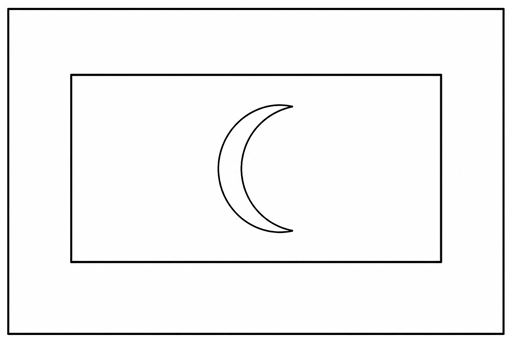 Maldives flag coloring page outline