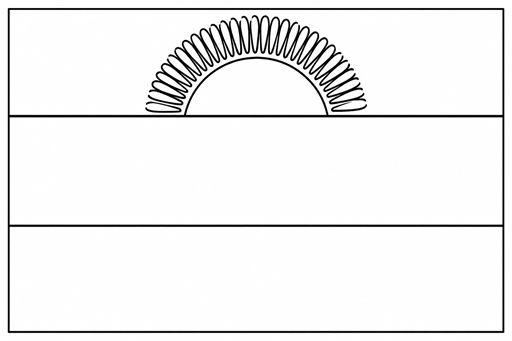 Malawi flag coloring page outline