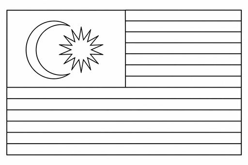 Malaysia flag coloring page outline