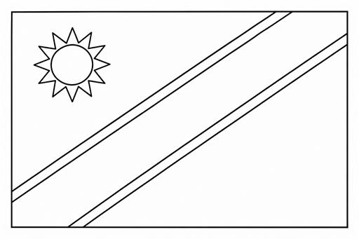 Namibia flag coloring page outline